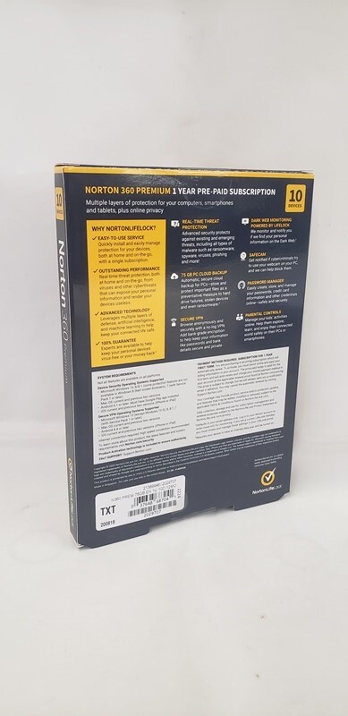 Norton 360 Premium Antivirus software 10 Devices with Auto Renewal Retail Box