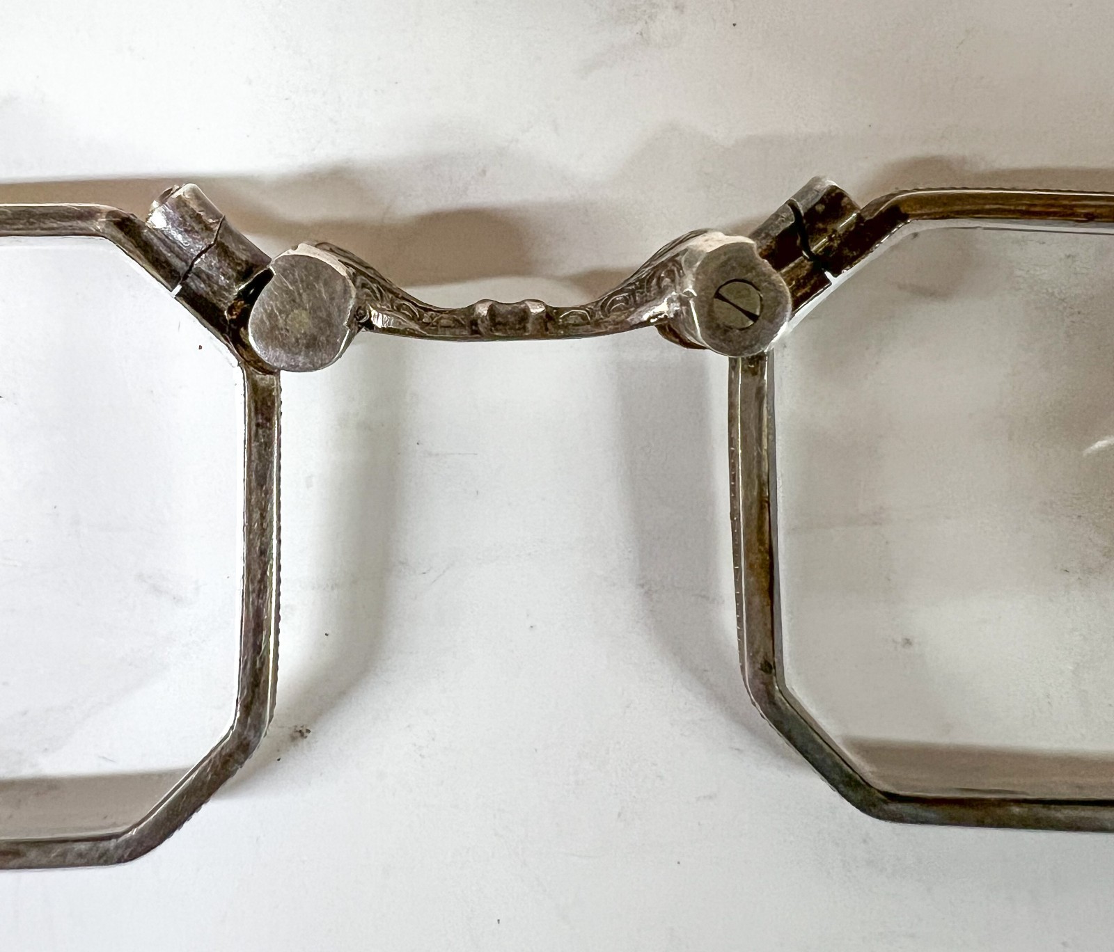 West German 835 Silver Marcasite Folding Lorgnette c1950-60