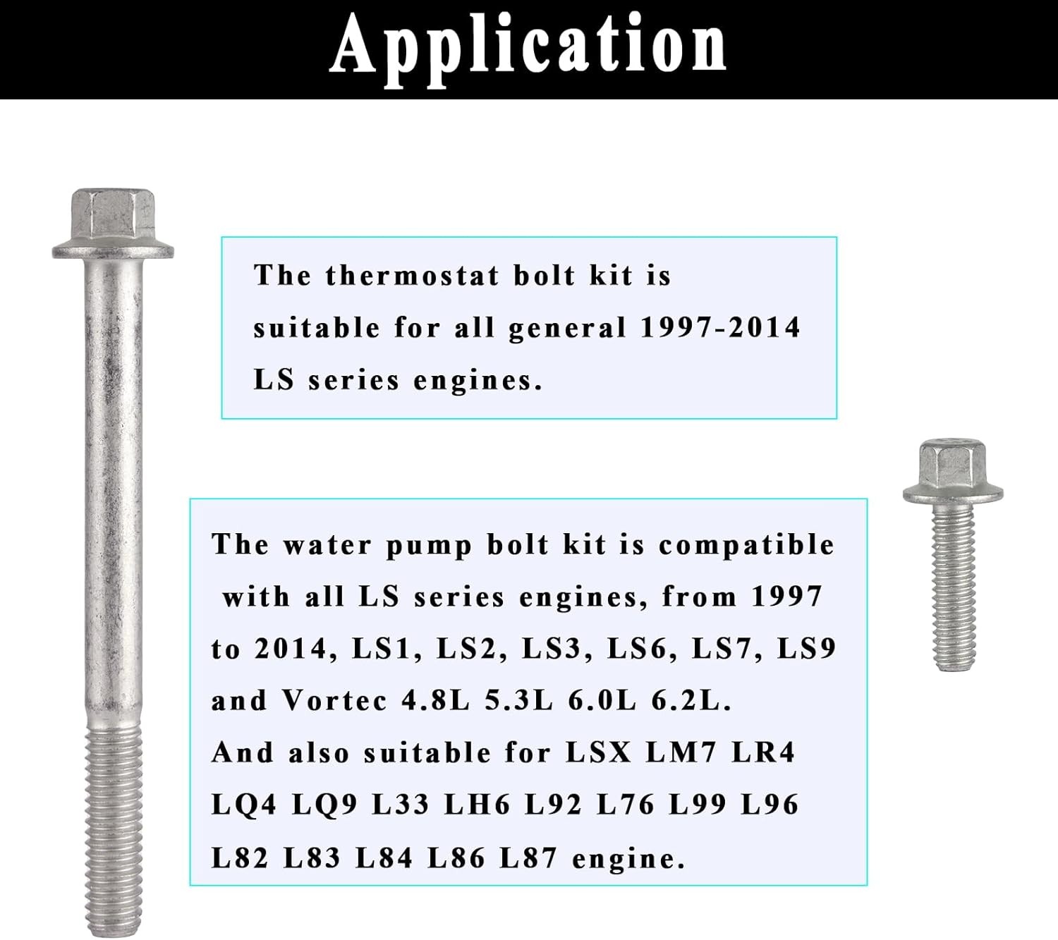 Water Pump & Thermostat Housing Bolt Kit Fits for 1997-2014 LS Series...