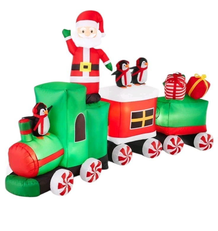 Christmas Train & Animated Santa 8.5 x 5ft Lighted Inflatable Holiday