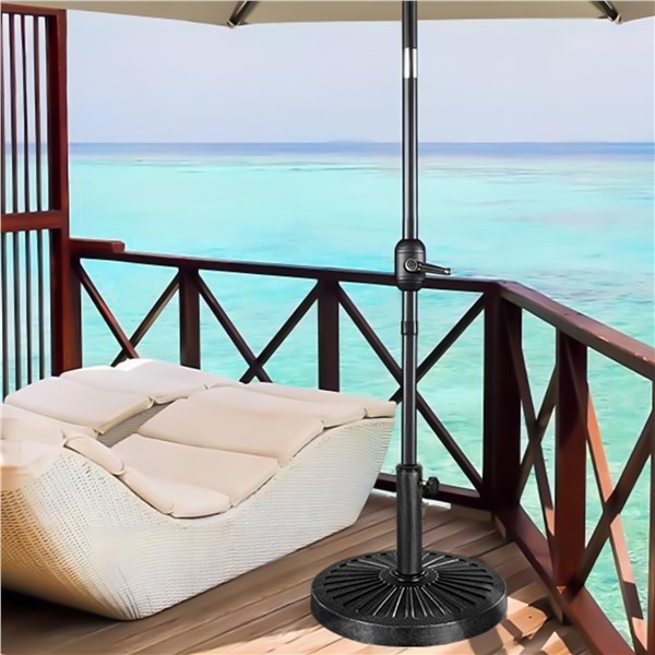 Round Patio Umbrella Base 30lbs 1.5″/1.9″ Outdoor Living Heavy Duty