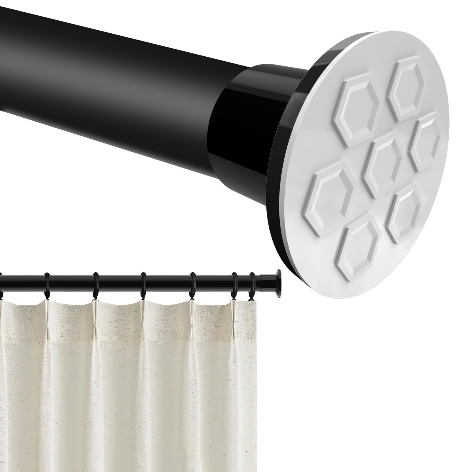 Tension Rod for Shower, 102 120 Inch Heavy Duty No Drill, Black