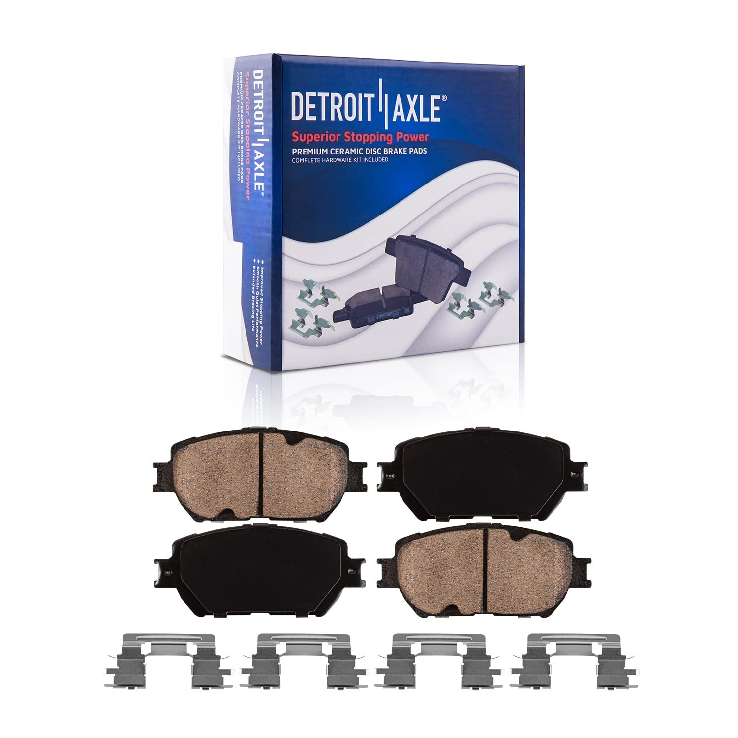 Front Ceramic Brake Pads Rear Parking Brake Shoes Kit for 2002-2006 Toyota Camry