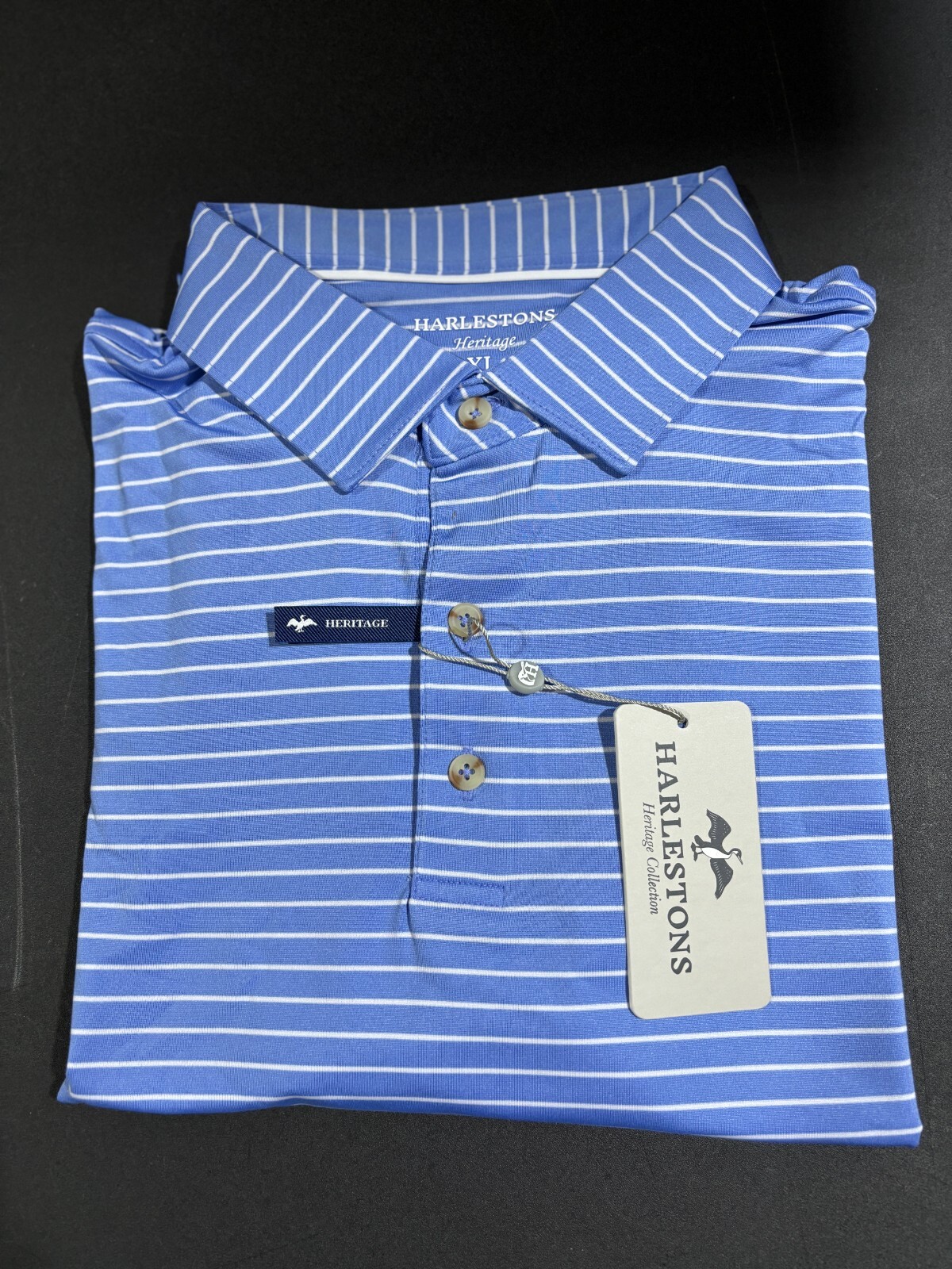 Harlestons The Anson Marine Blue Polo Shirt Men's XL New