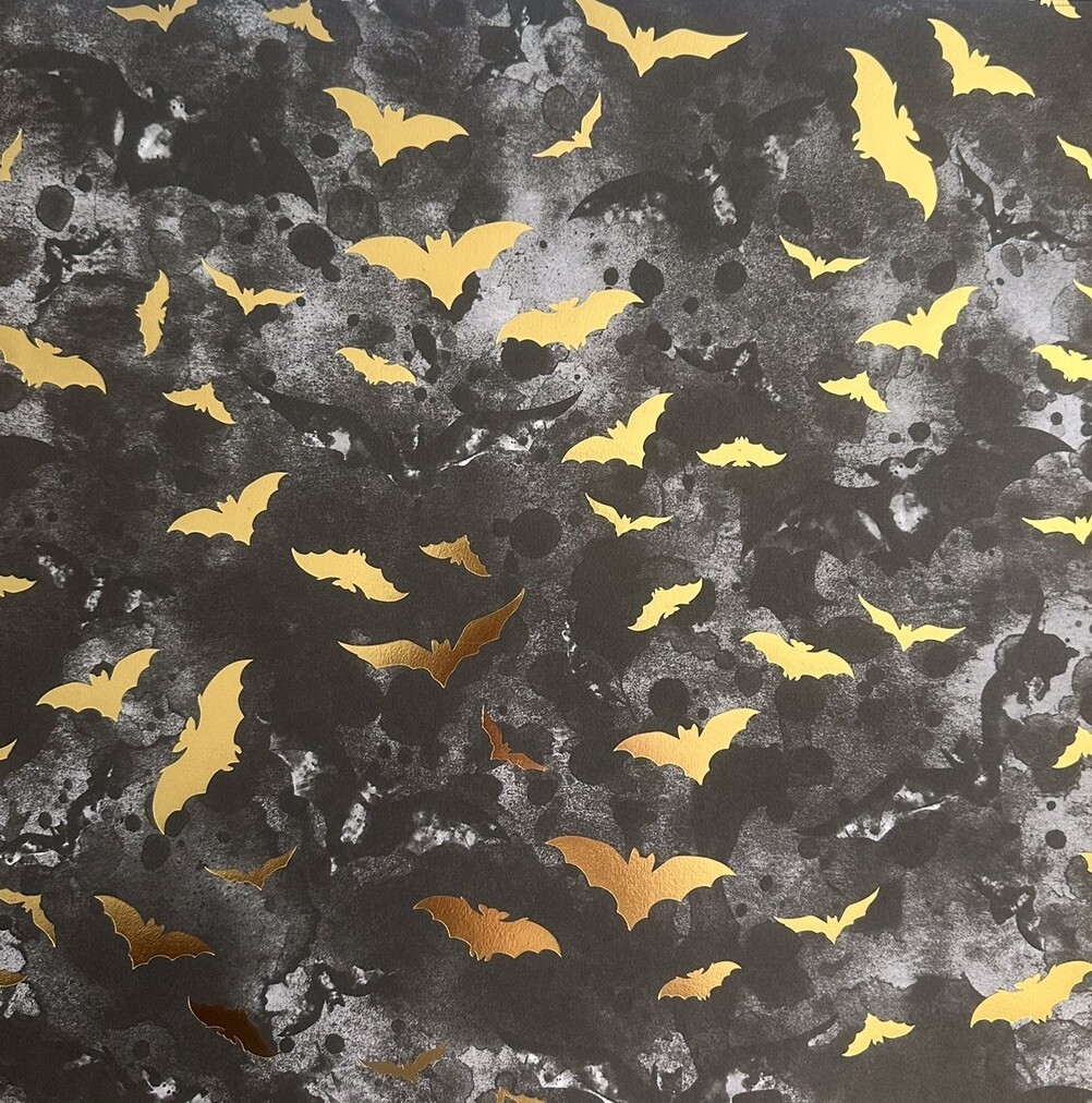 ~ HALLOWEEN ~ 12x12 SCRAPBOOK CARDSTOCK PAPER PAD 48 LOT *MARTHA STEWART* FOIL