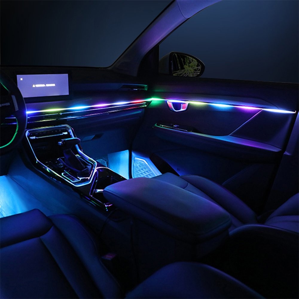 18in1 Car Atmosphere Interior LED Acrylic Guide Fiber Optic Ambient Lights Decor