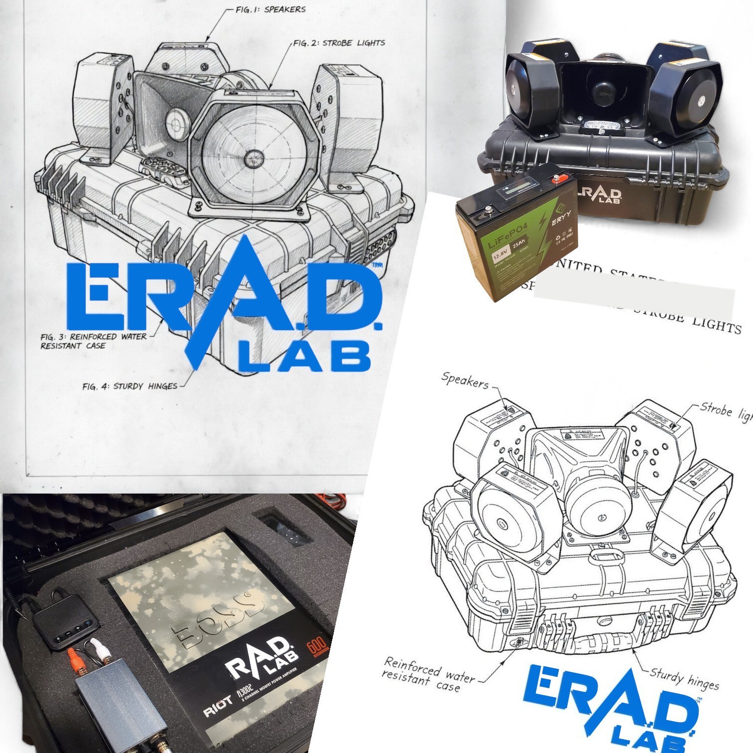 600w 12v ERAD Version2.0 CROWD CONTROL Personal Safety LE Custom W AUDIO