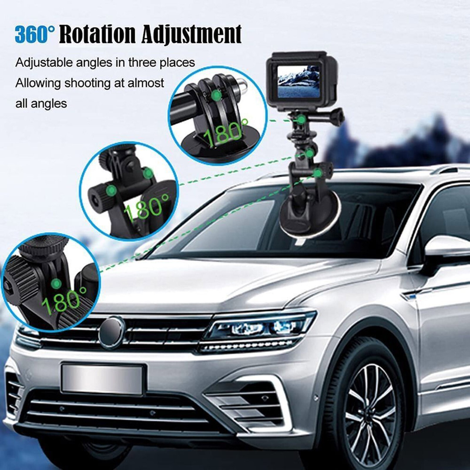 Windshield Suction Cup Car Mount Action Camera Bracket For GoPro Hero|DJI OSMO