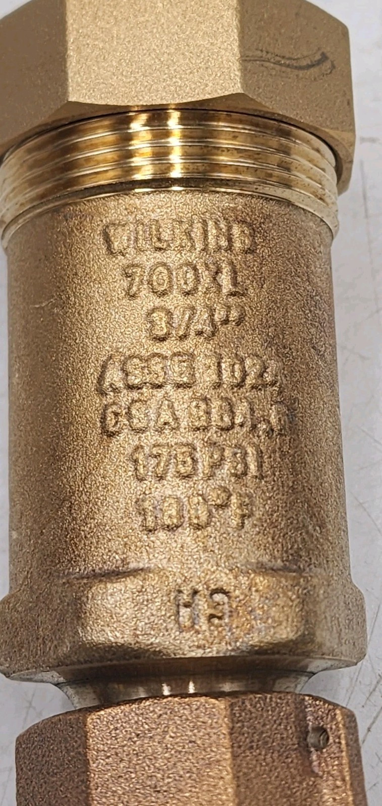 Zurn Wilkins 1UFMX34UF-700XL Dual Check Valve Outlet 3/4" FNPT / Inlet 1" FMTC