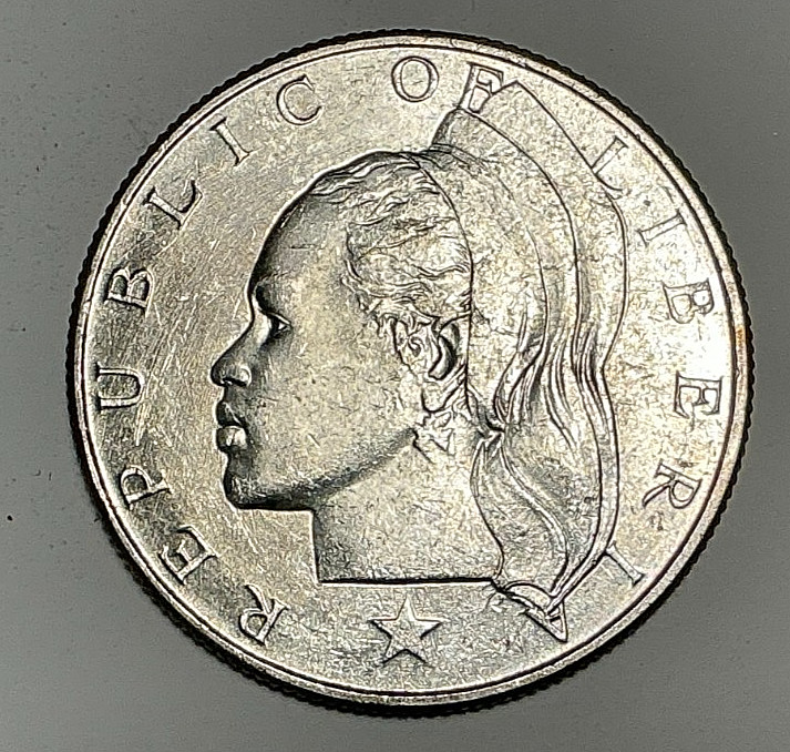 1960 Liberia 50 Cents KM# 17 90% Silver Republic of Liberia Philadelphia Mint.