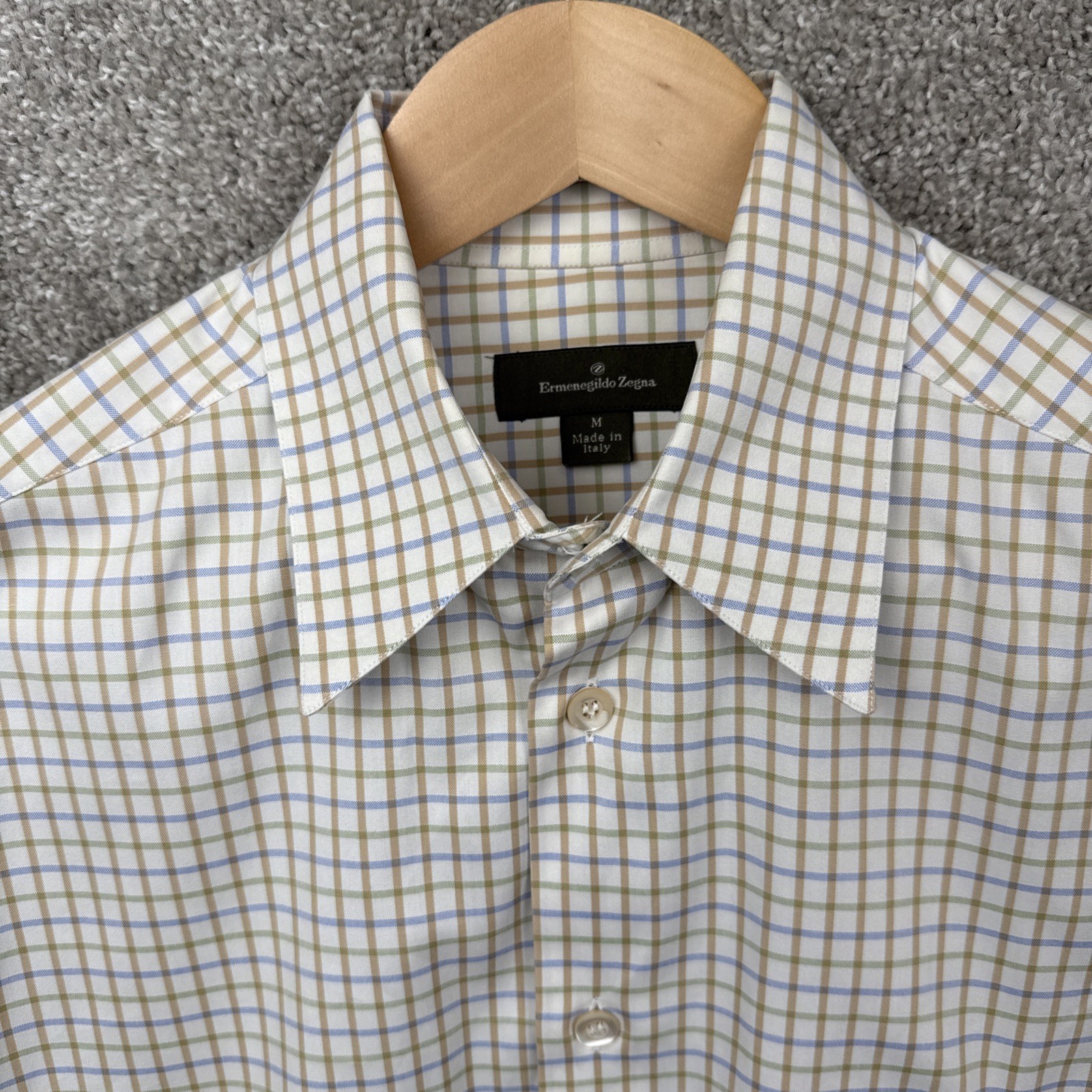 Ermenegildo Zegna Beige Button Up Shirt Men’s Medium Italy