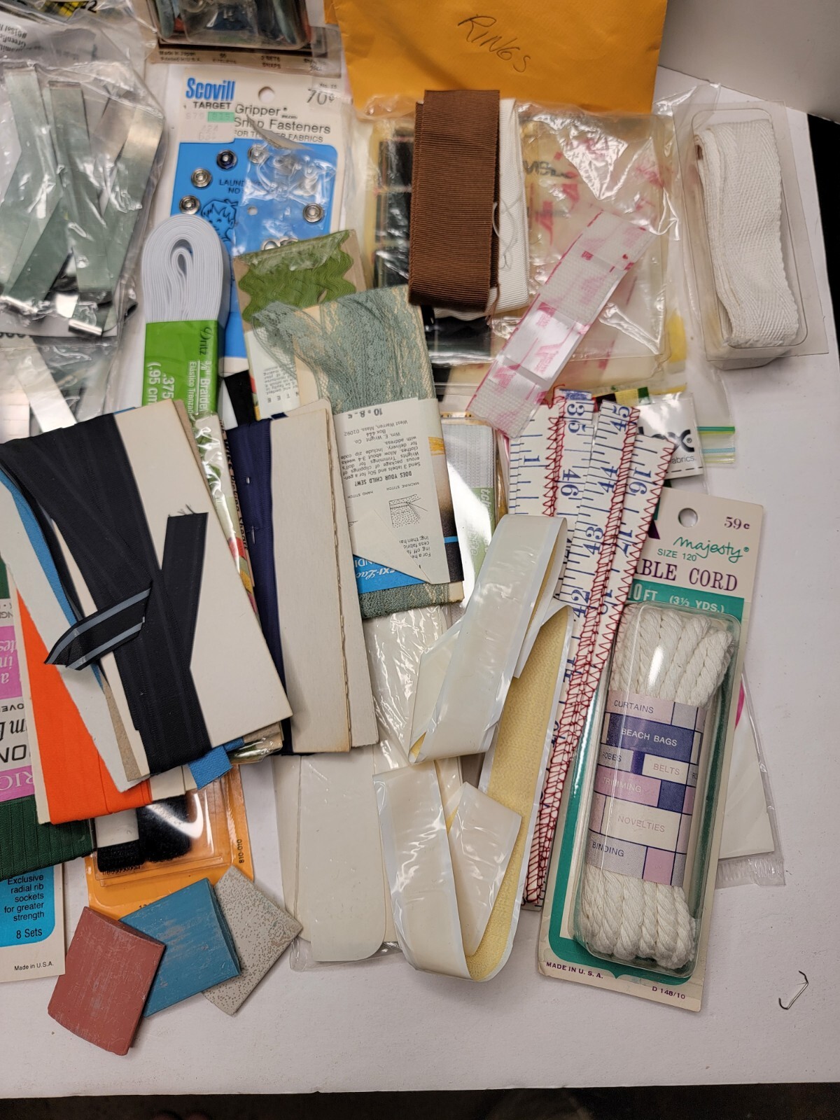 Mixed Lot of Sewing Supplies With Basket - New & Used.