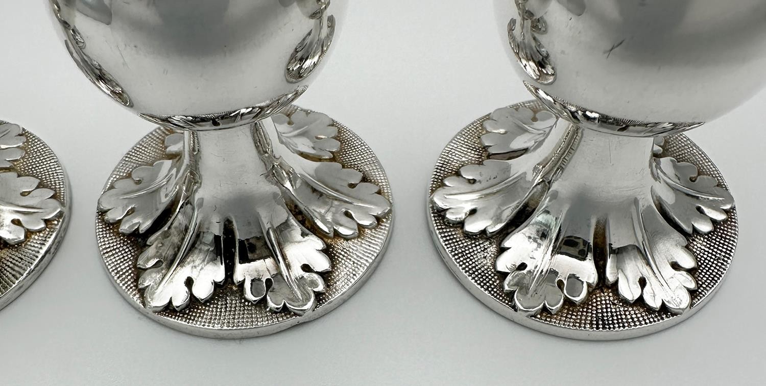 SET 4 VICTORIAN MENU HOLDERS STERLING SILVER & SILVER PLATE 1897 ROBERTS & BELK