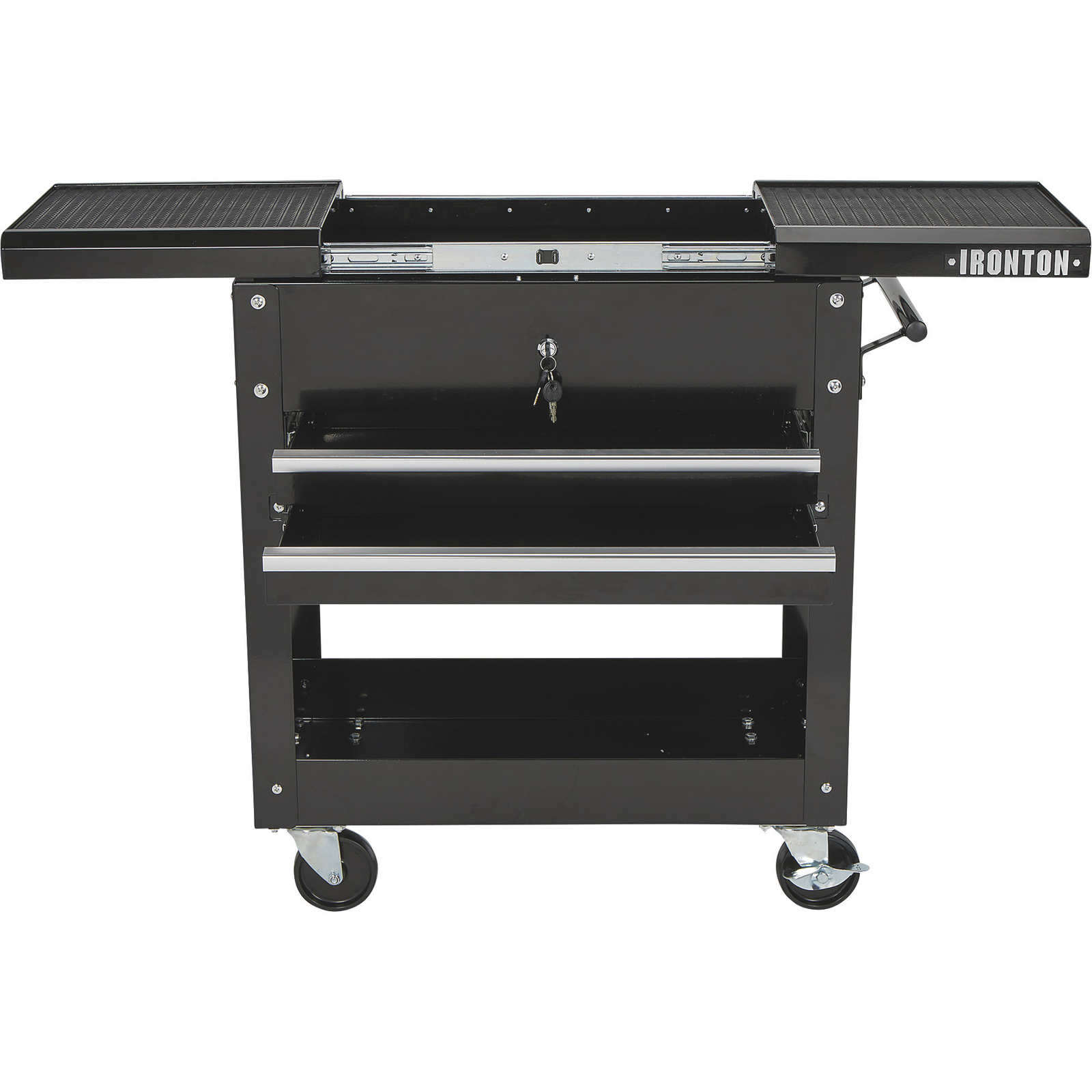 Ironton 28in. 2-Drawer Tool Cart, 30-1/2in.L x 14-1/2in.W x 33in.H, 350-Lb.