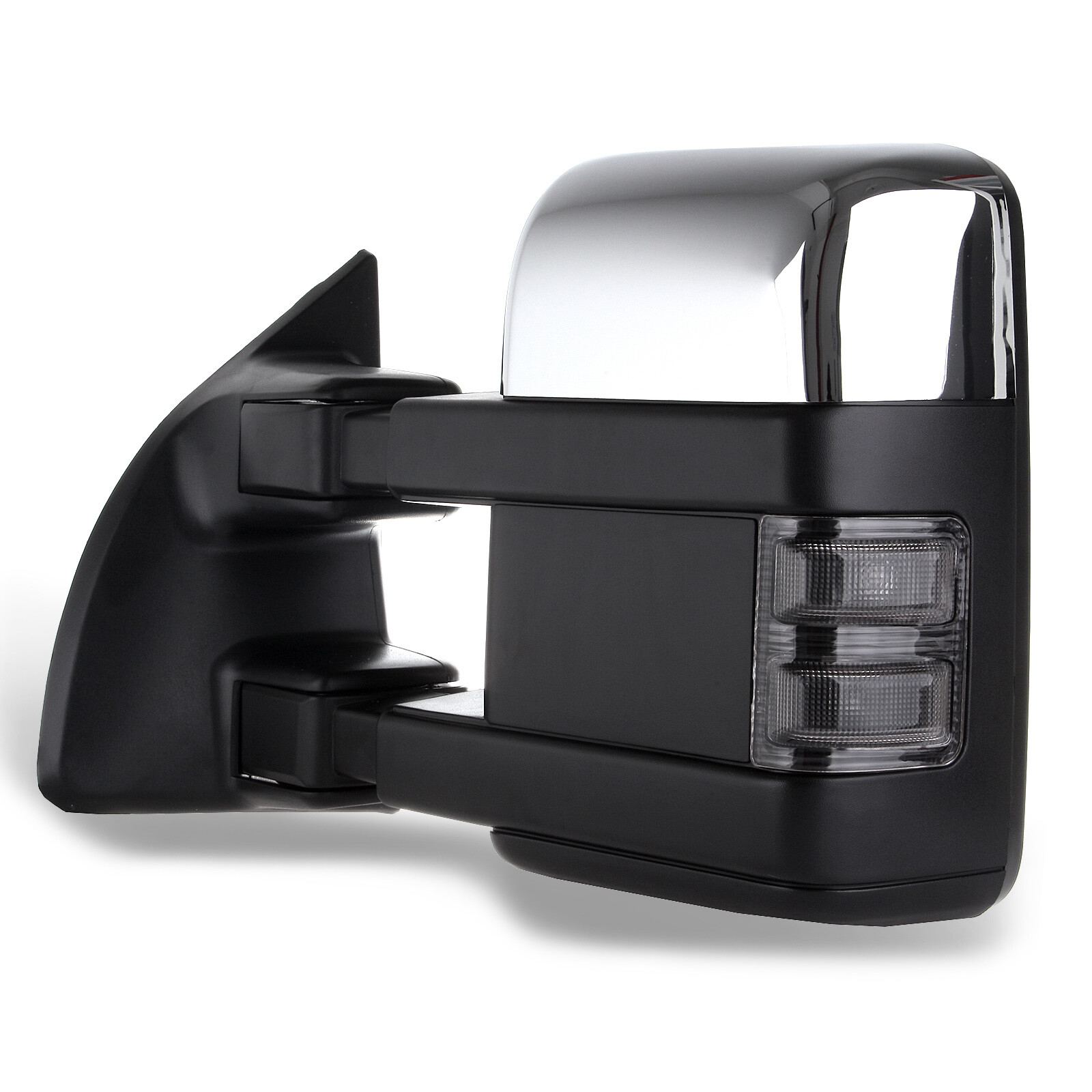 For 99-07 Ford F250-F550 Super Duty Chrome Tow Mirrors Power Heated Smoke Signal