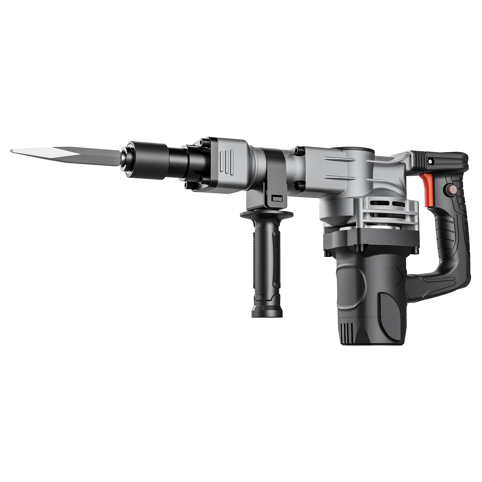 VEVOR Demolition Jack Hammer Concrete Breaker 1400W Hammer 2 Chisel Bit Black