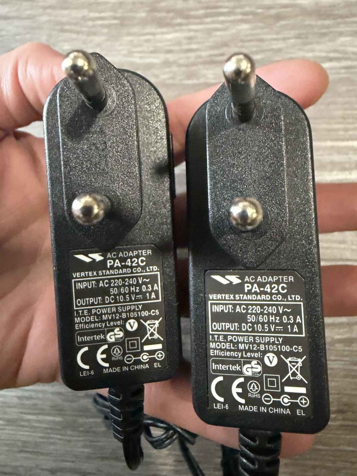 Lot Of 2 Vertex AC Adapter PA-42C Vertex MV12