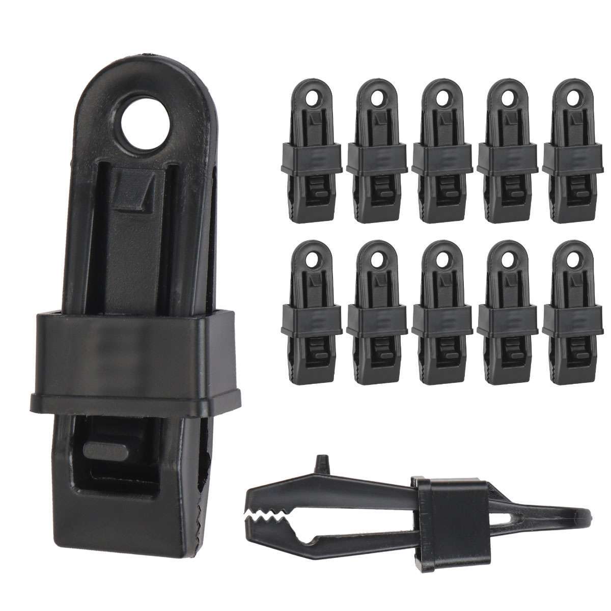 10/20 Adjustable Heavy Duty Lock Grip for Tarp & Shade Cloth Plastic Clips Black