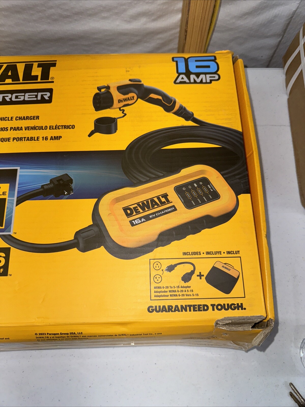 DEWALT Portable Electric Vehicle Level 2 EV Charger up to 16 Amps 120-240V