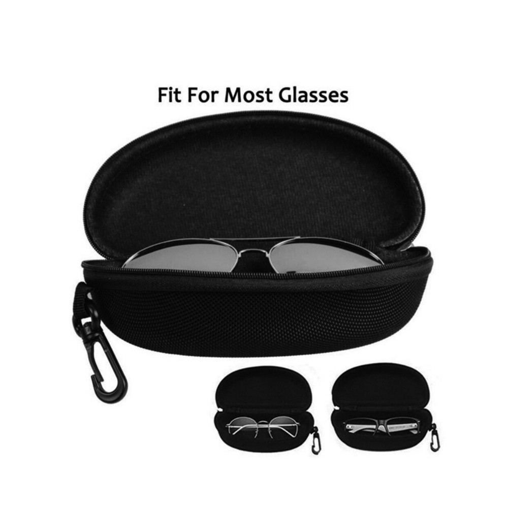2PCS Portable Eye Glasses Case Sunglasses Protector Box Belt Clip Hard Zipper