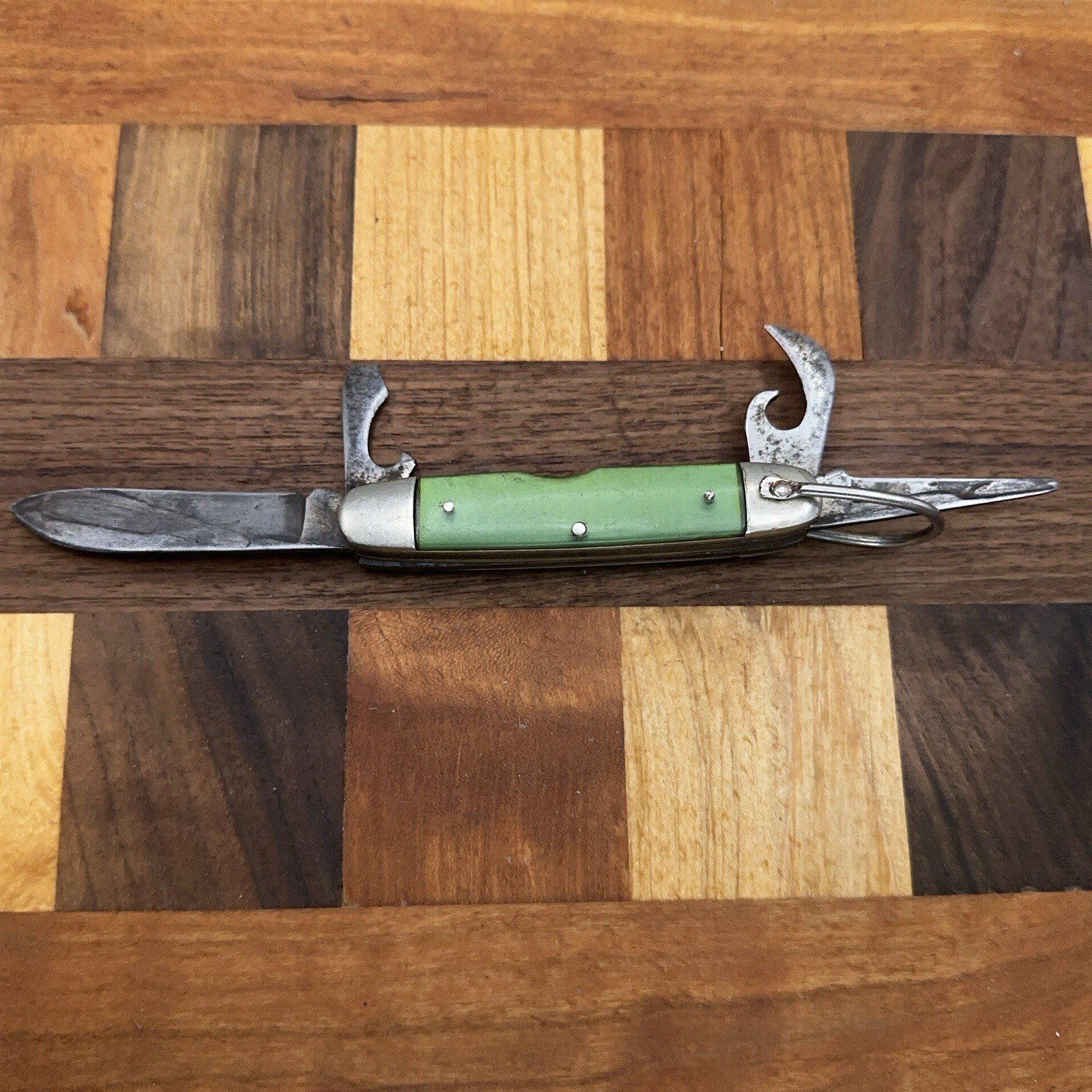 Vintage Kutmaster Utica NY USA Official Girl Green Scout Multi Camping Knife