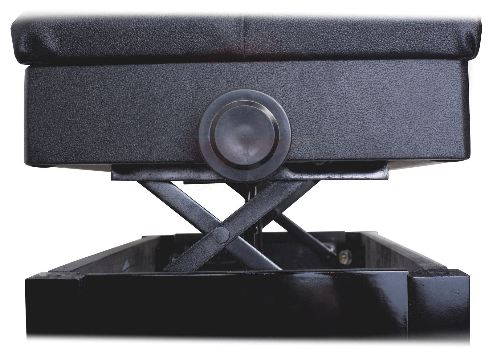 GRIFFIN Black Leather Piano Bench - Wood Vanity Stool Keyboard Seat Guitar Chair