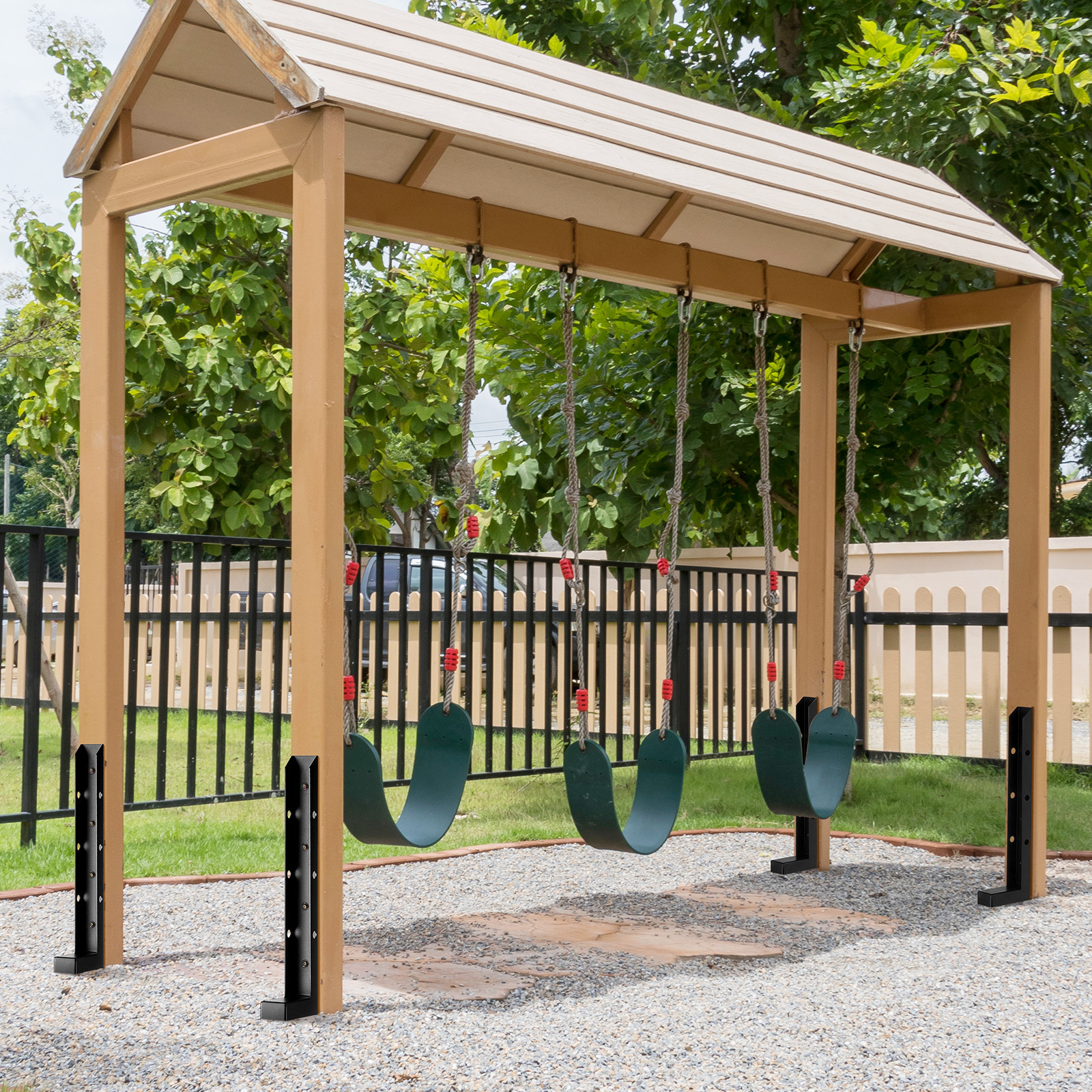 VEVOR Fence Post Anchor Repair Kit 4 Pack 2 x2 Inches Support Stakes Steel