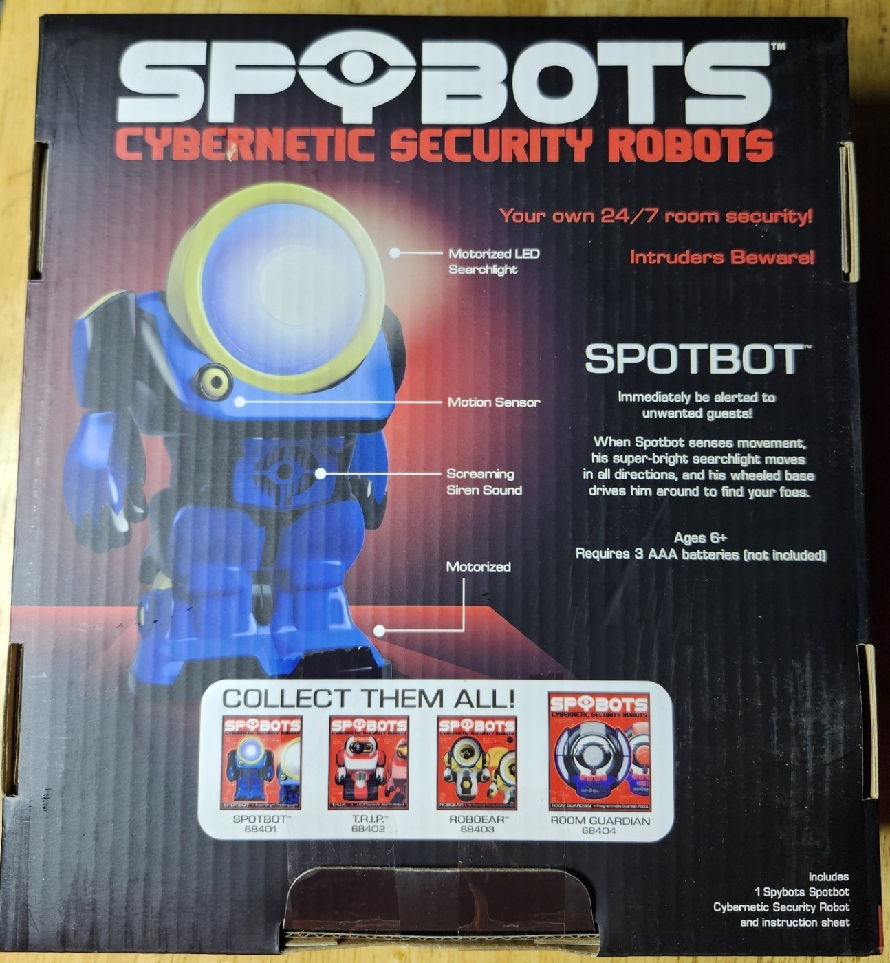 SpyBots : Blue Cybernetic Security Robot : SpotBot : Super Bright Tracking Light