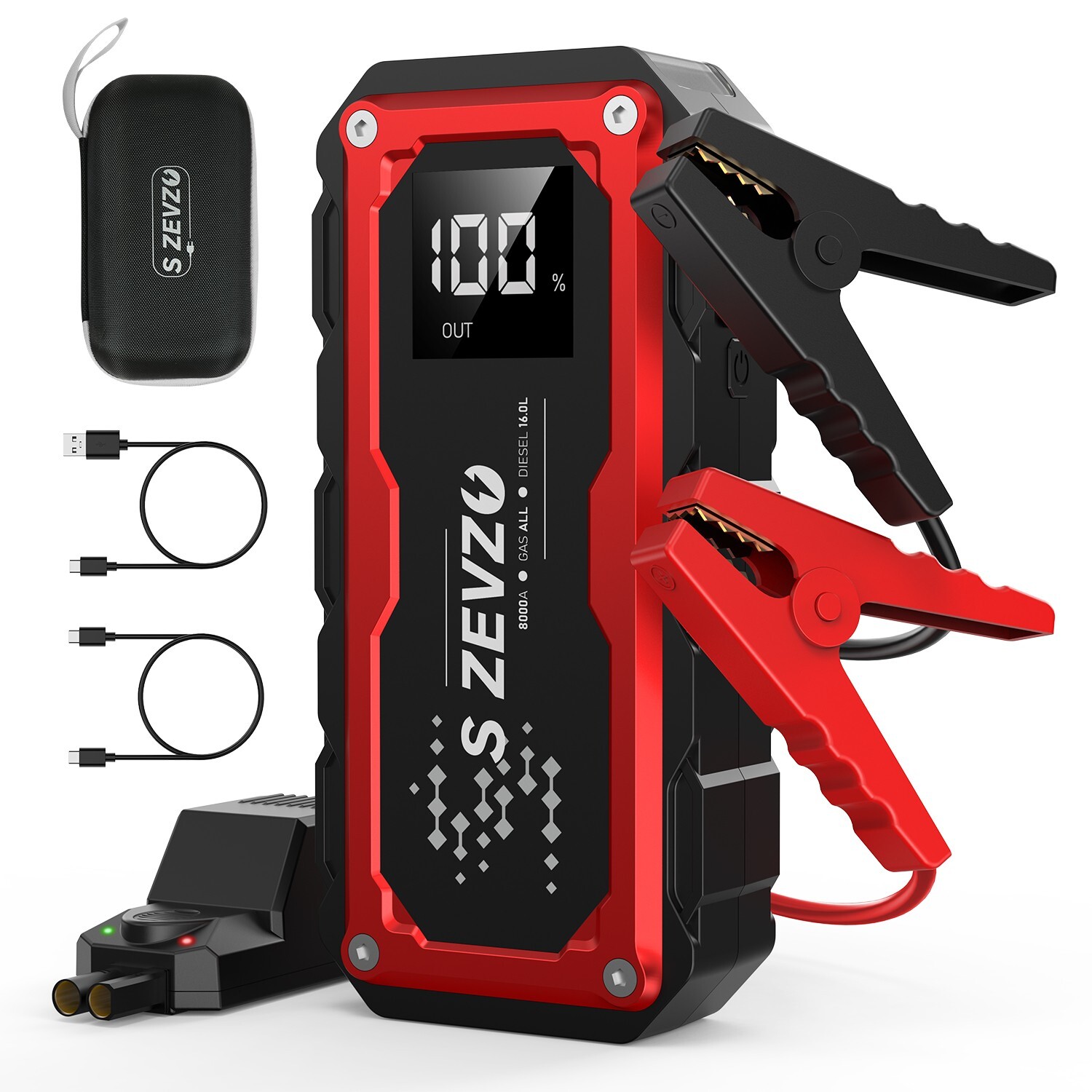 8000A Jump Starter Portable 12V Car Battery Booster Power Bank Pack Charger