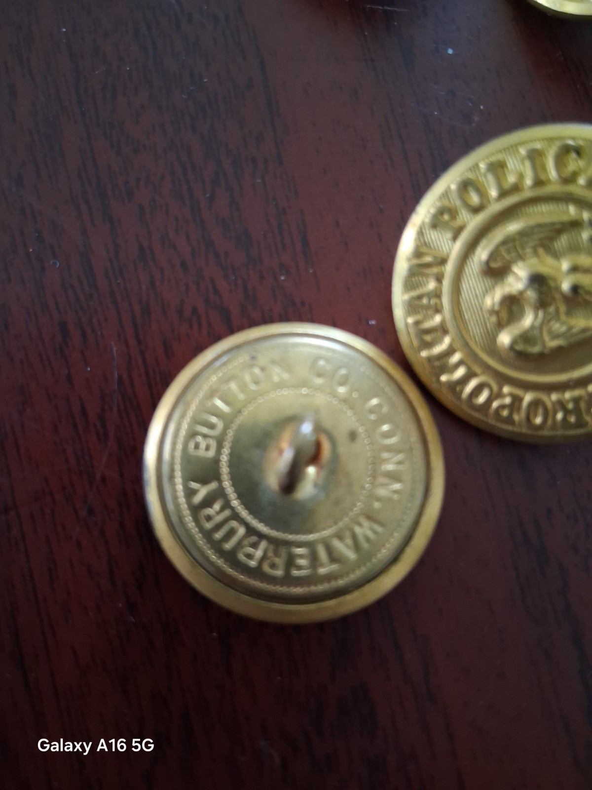 8 Gold Vintage Buttons Metropolitan Police D.C.
