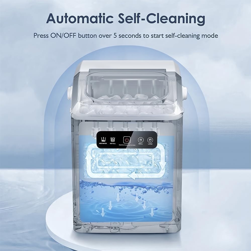 Portable Compact Ice Maker for Home - Mini Freezer with Fast Ice Production