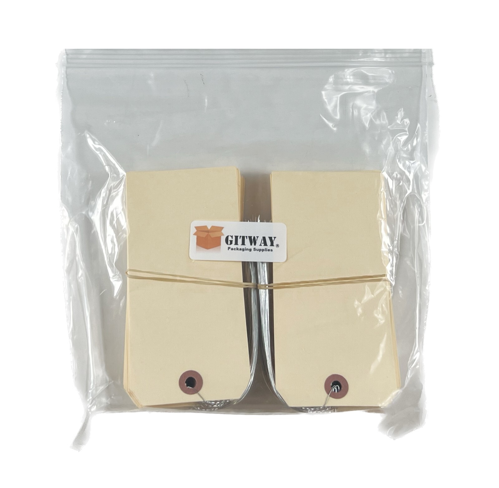 100 pcs 5 3/4" x 2 7/8" Size 7 Manila Large Pre-Wired Parts Price Tags with Wire