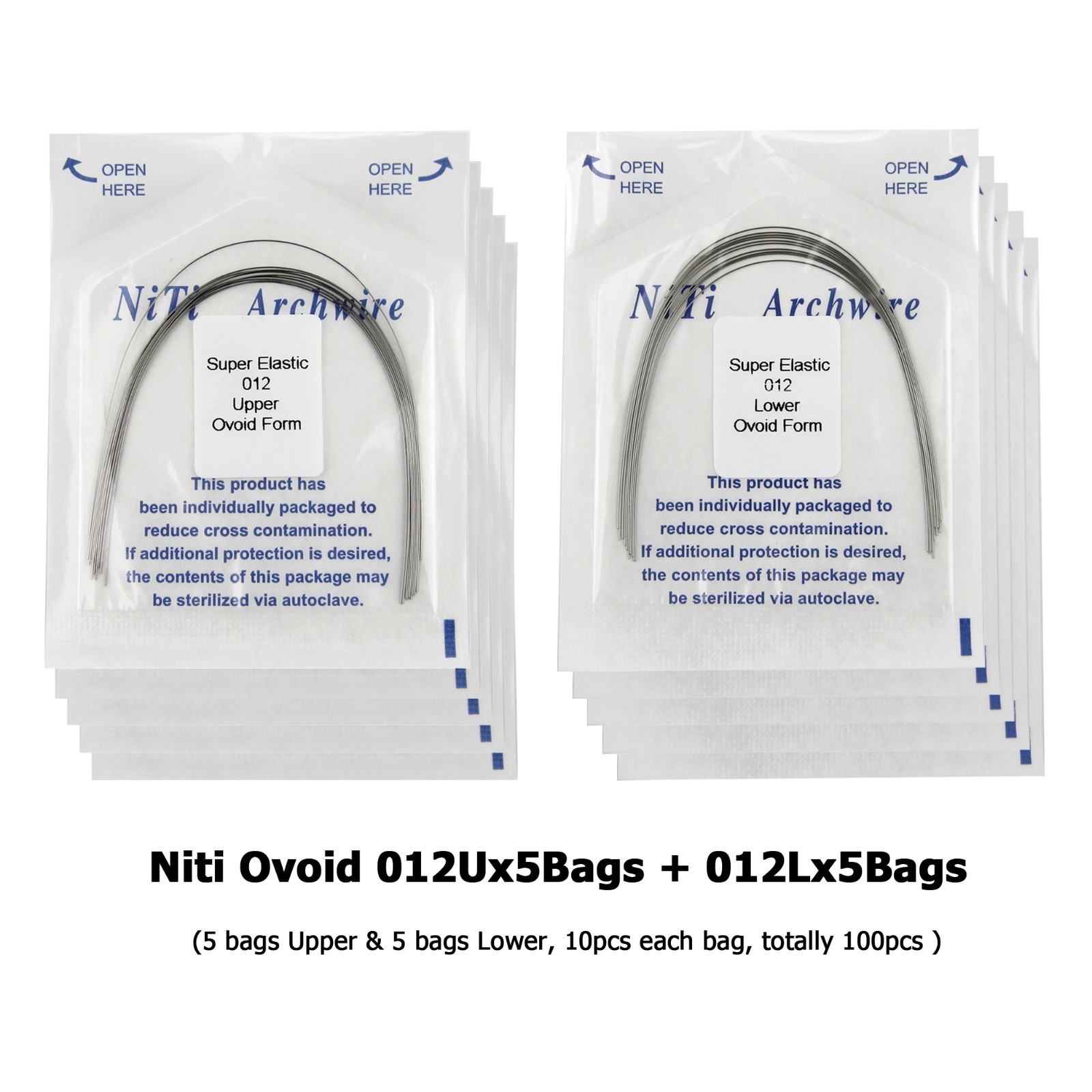 Orthodontic Arch Wire Niti Stainless Steel Round Rectangular Ovoid Natural Form