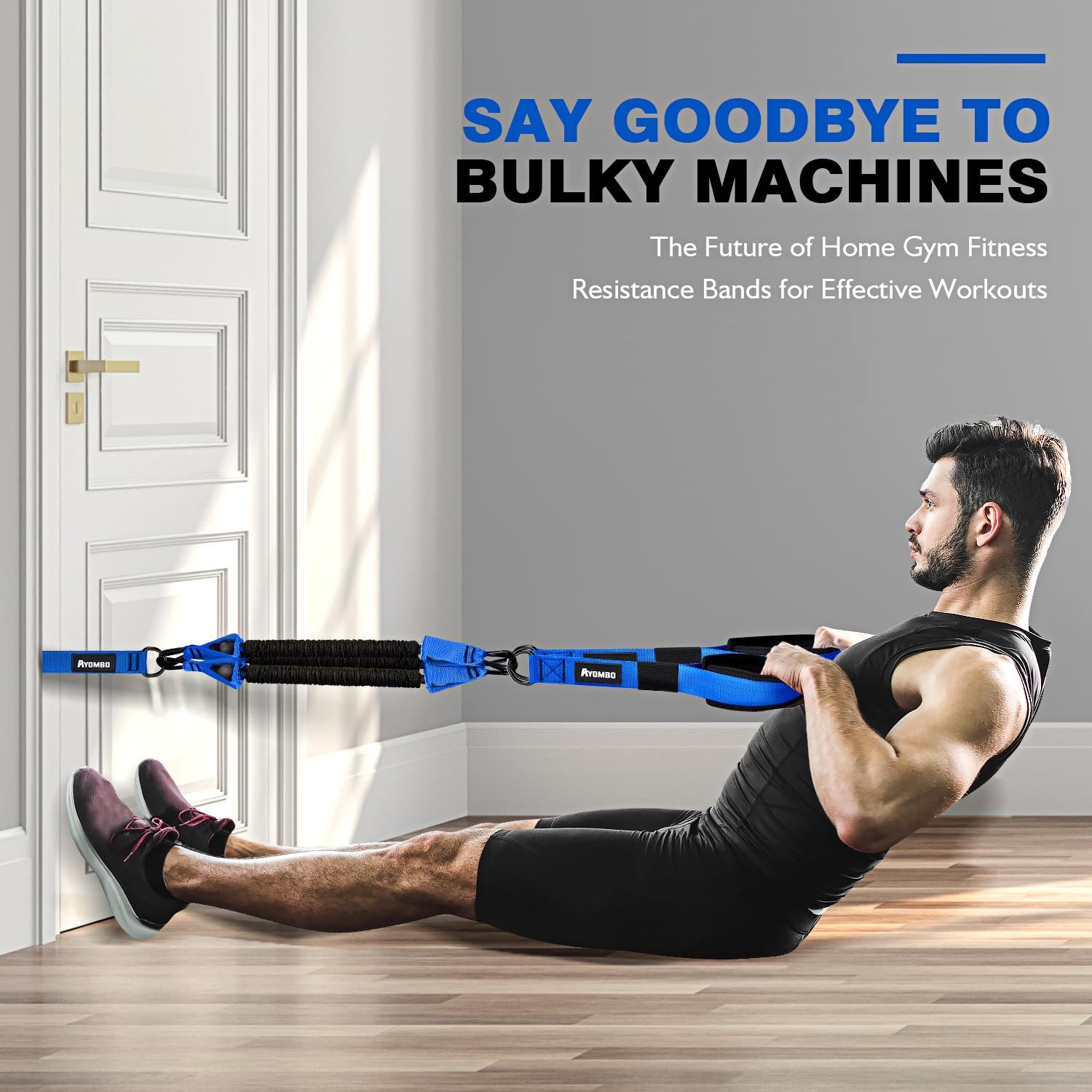 Home Gym Workout Equipment, Heavy Resistance Bands with Handles, Door Anchor,...