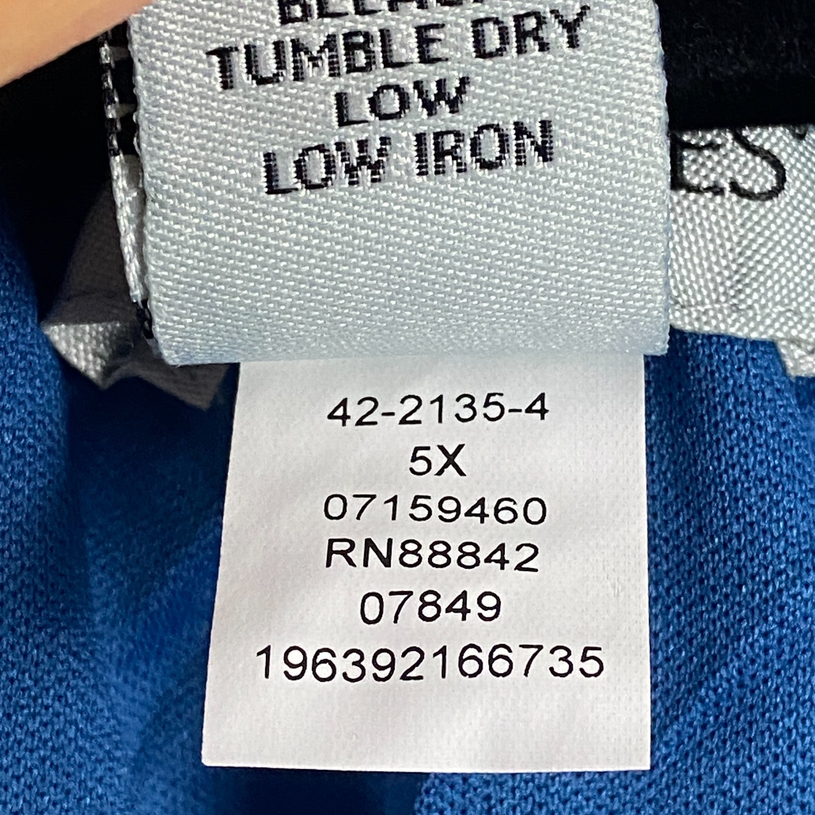 Catherines Stretch Lace Peasant Blouse Size 5X Blue 3/4 Sleeves Lined