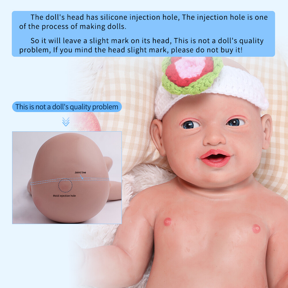 IVITA 23'' Big Reborn Full Body Silicone Doll Adorable Smile Newborn Baby Girl