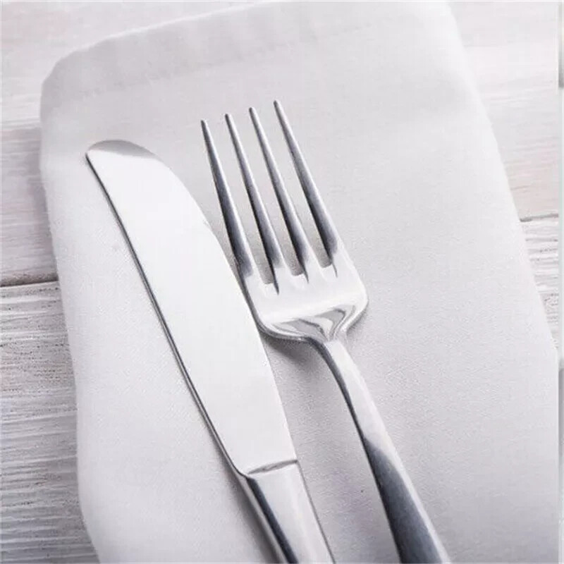 Set of 8 WHITE 100% COTTON Luxury CLOTH Napkins GARNIER THIEBAUT XL 22"x22" NWOT