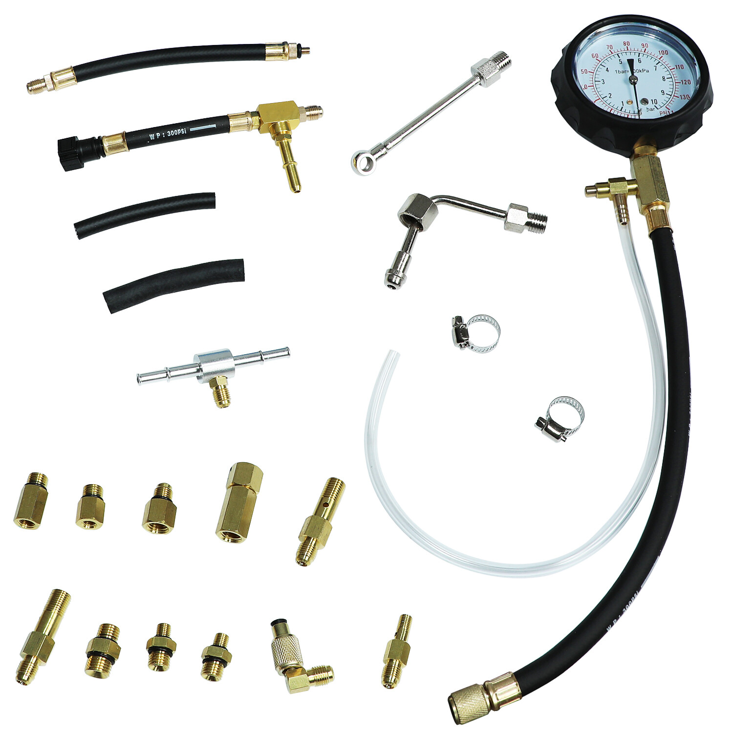 0-140 PSI Fuel Injection Pump Injector Tester Test Pressure Gauge Gasoline Cars