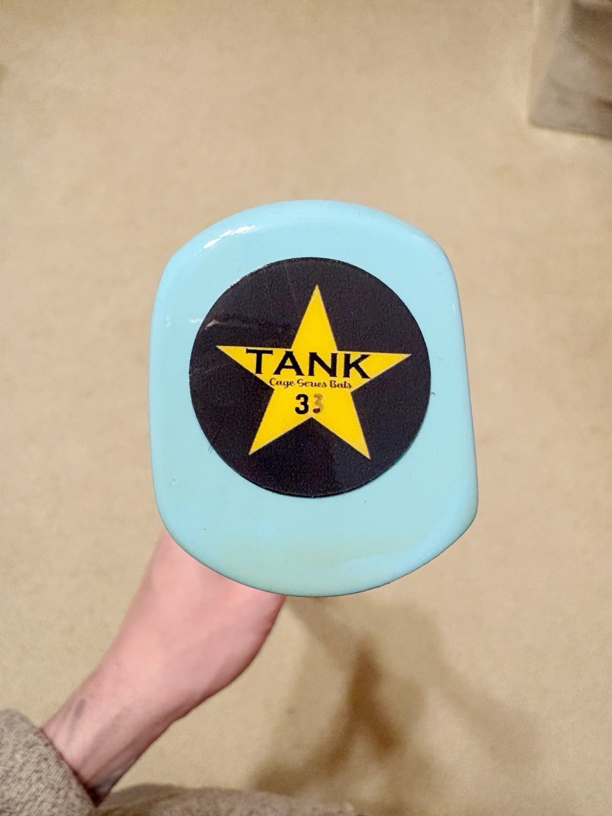 TANK Hybrid Handle Torpedo Maple Wood Baseball Bat 33in 29.3oz. Blue / Neon Pink