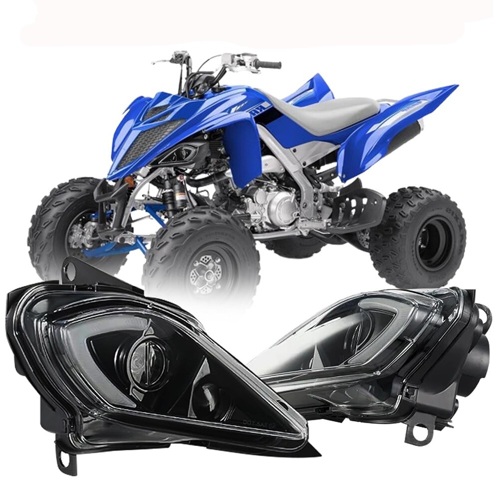 2PCS LED Headlights Set Head Lamps for 2006-2024 YAMAHA YFZ 450 RAPTOR 700 700R