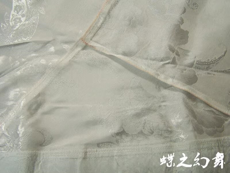 Japanese Kimono Furisode Dress Show Traditional Women White Jacquard Costume