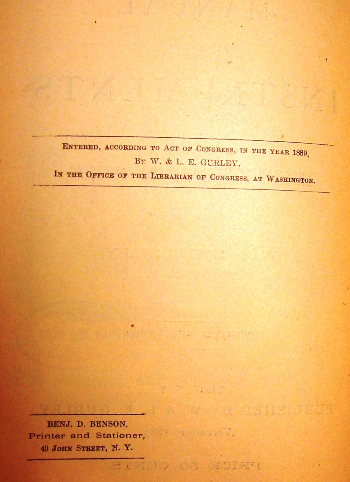 1889 Gurley Surveying & Drafting Insts. Catalog/Manual