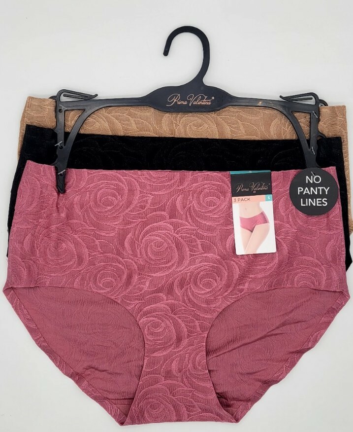 PRIMA VALENTINA MICROFIBER NO PANTY LINES BRIEF PANTIES, Small, M, L, XLarge