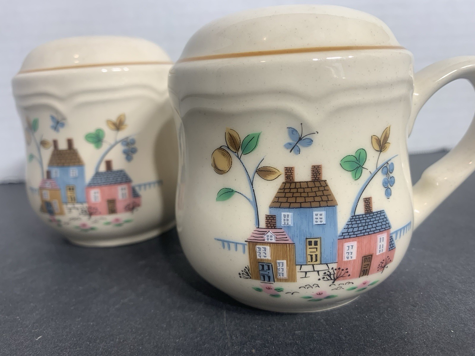 Vintage International Stoneware Heartland salt and pepper shakers, Never Used