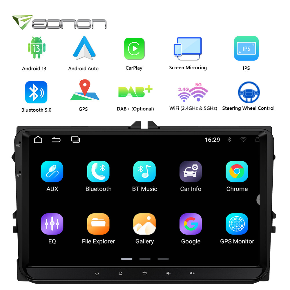 Android 13 Car Stereo Radio GPS Nav Apple CarPlay For VW Volkswagen Jetta Passat