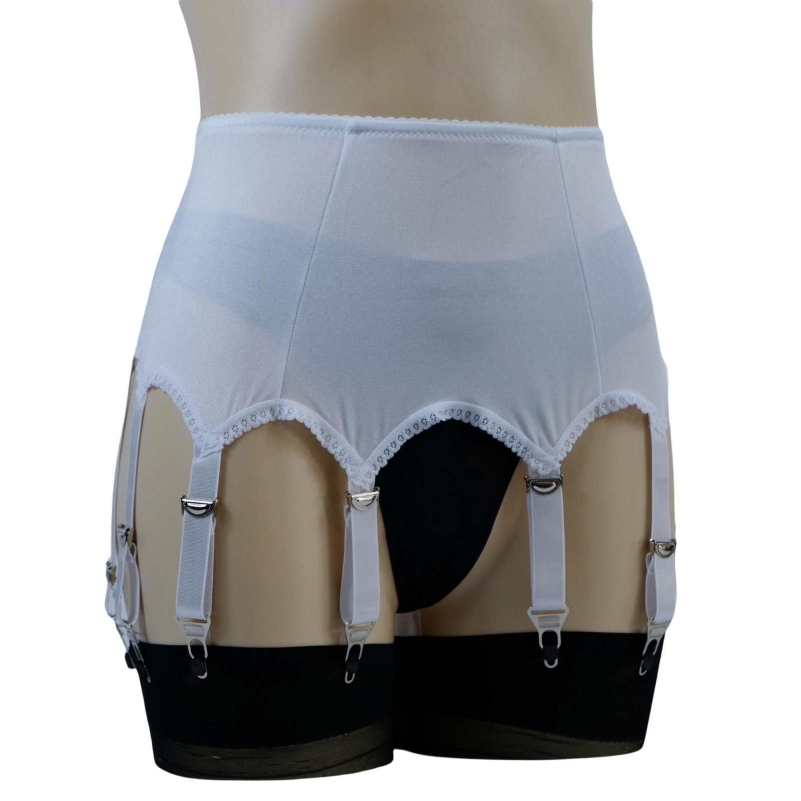 Luxallacki High Waist 10 Straps Garter Belt for Thigh Highs Girdle Metal Clips