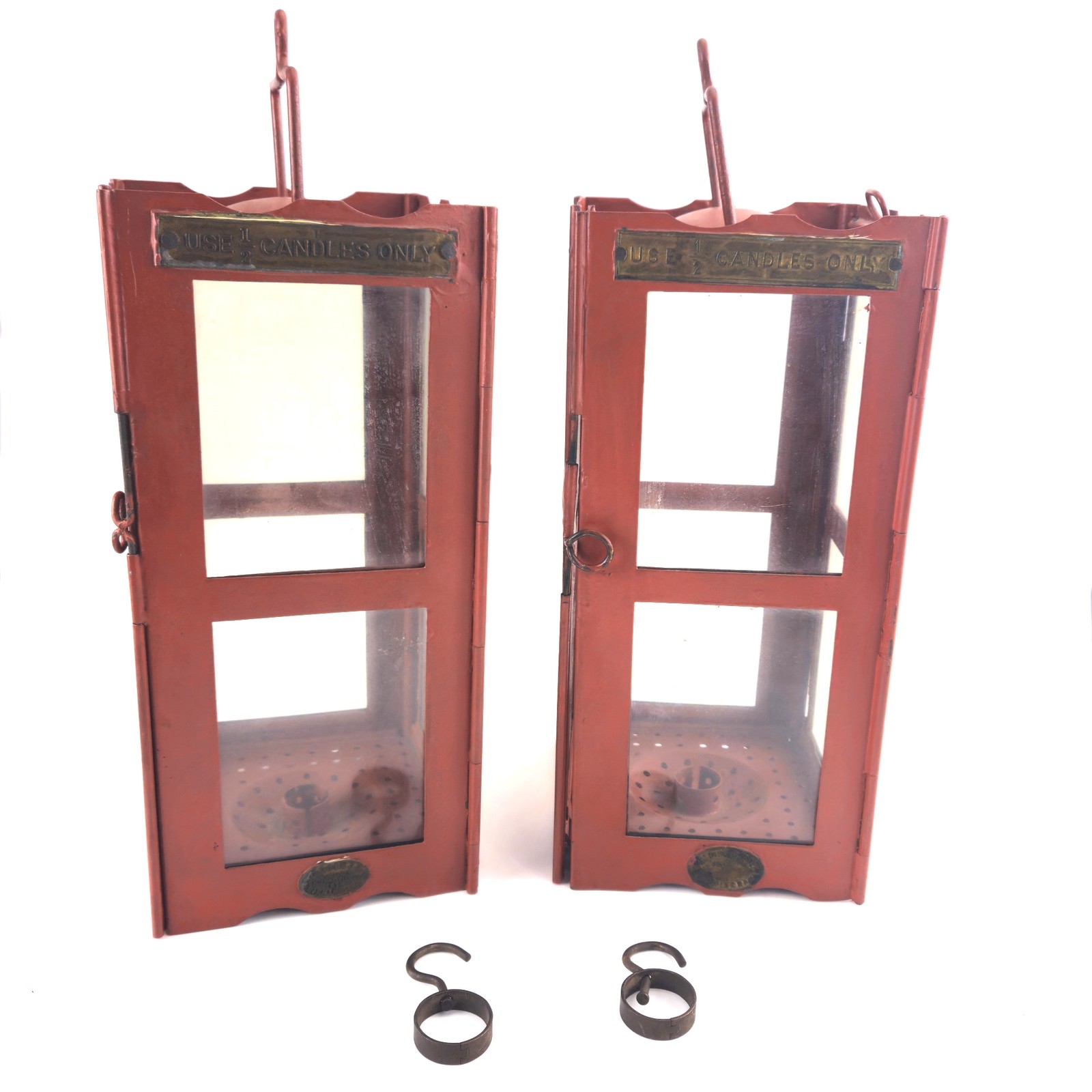 2 WWI TRENCH FOLDING CANDLE LANTERN LOT: 1914 HINKS & SON / 1915 G. POLKEY