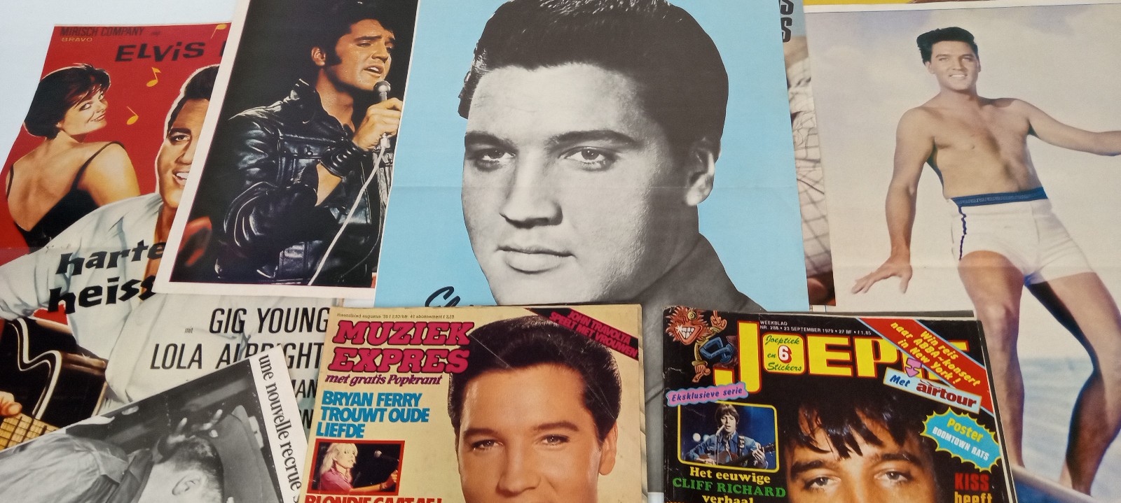 1977-1987 Elvis Presley French German Dutch vintage Magazines & Posters lot