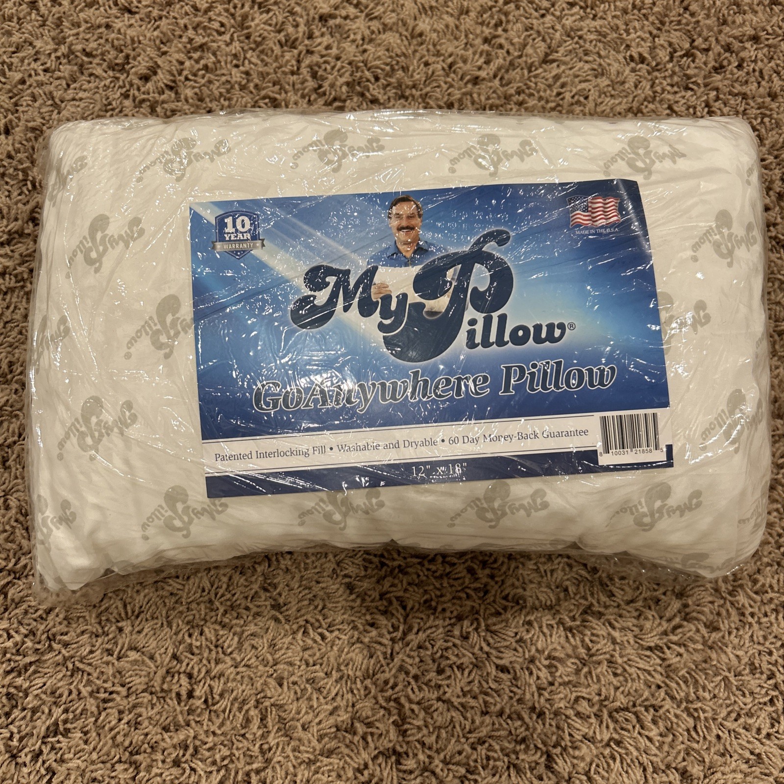 New MY PILLOW Travel Go Anywhere Pillow 12" x 18" AS SEEN ON TV! Small**