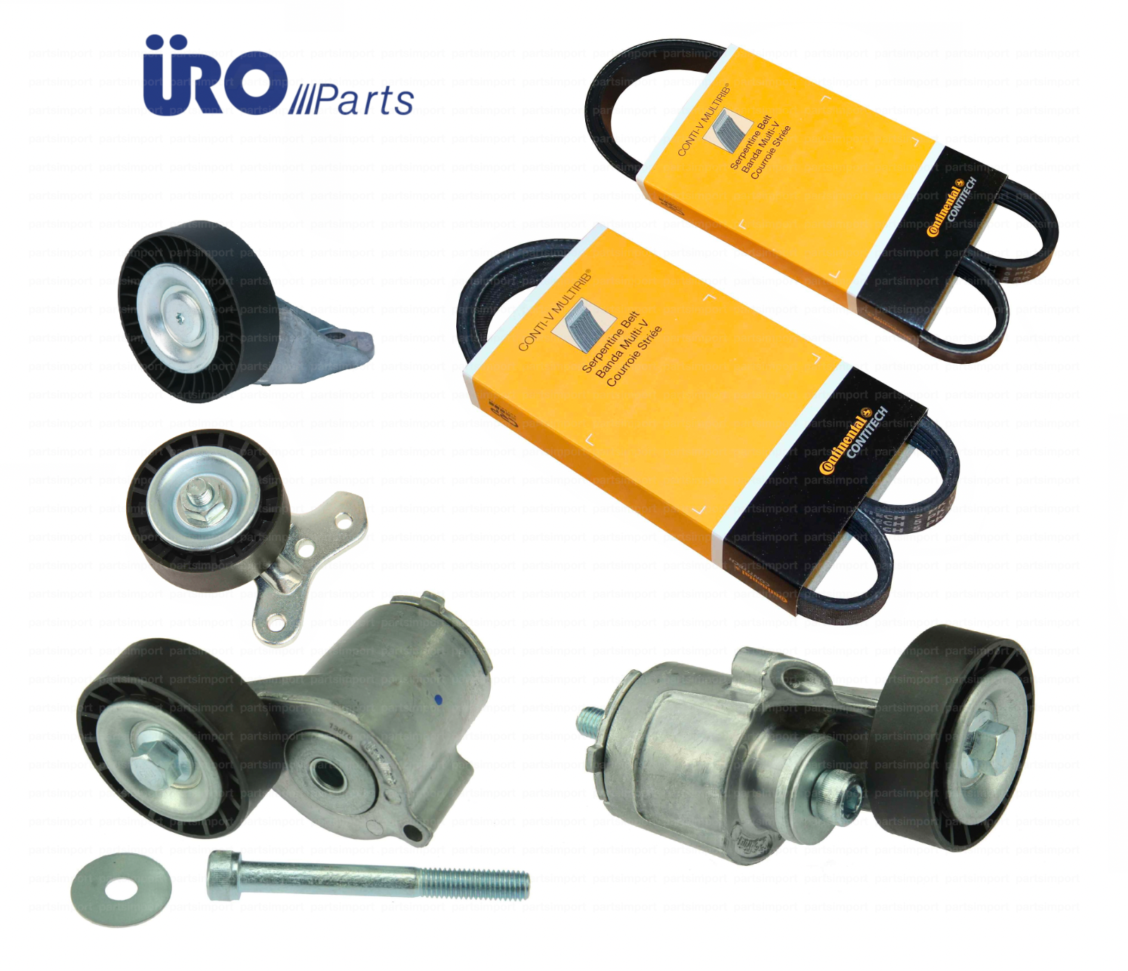 Drive Belt Kit: Tensioners + Idler Pulleys + Belts for VW 2.5L Jetta Golf Rabbit